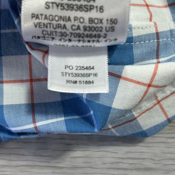 Patagonia Shirt Mens XS Blue Plaid Organic Cotton Button Up Long Sleeve Casual - Picture 11 of 12